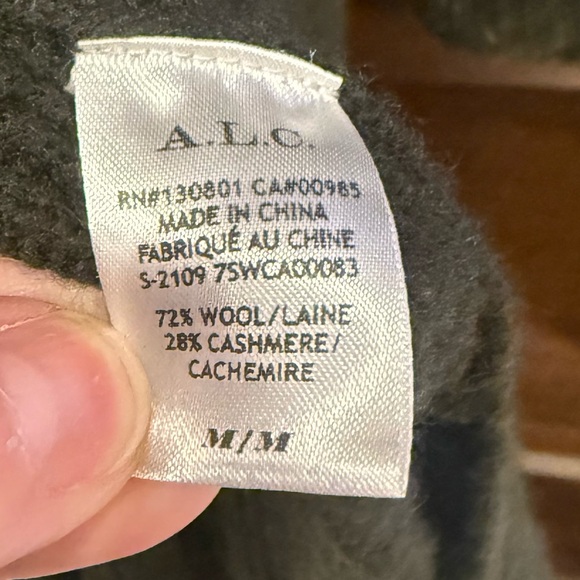 ALC Nora Longline Cashmere Blend Cardigan - Olive Green - Picture 7 of 7